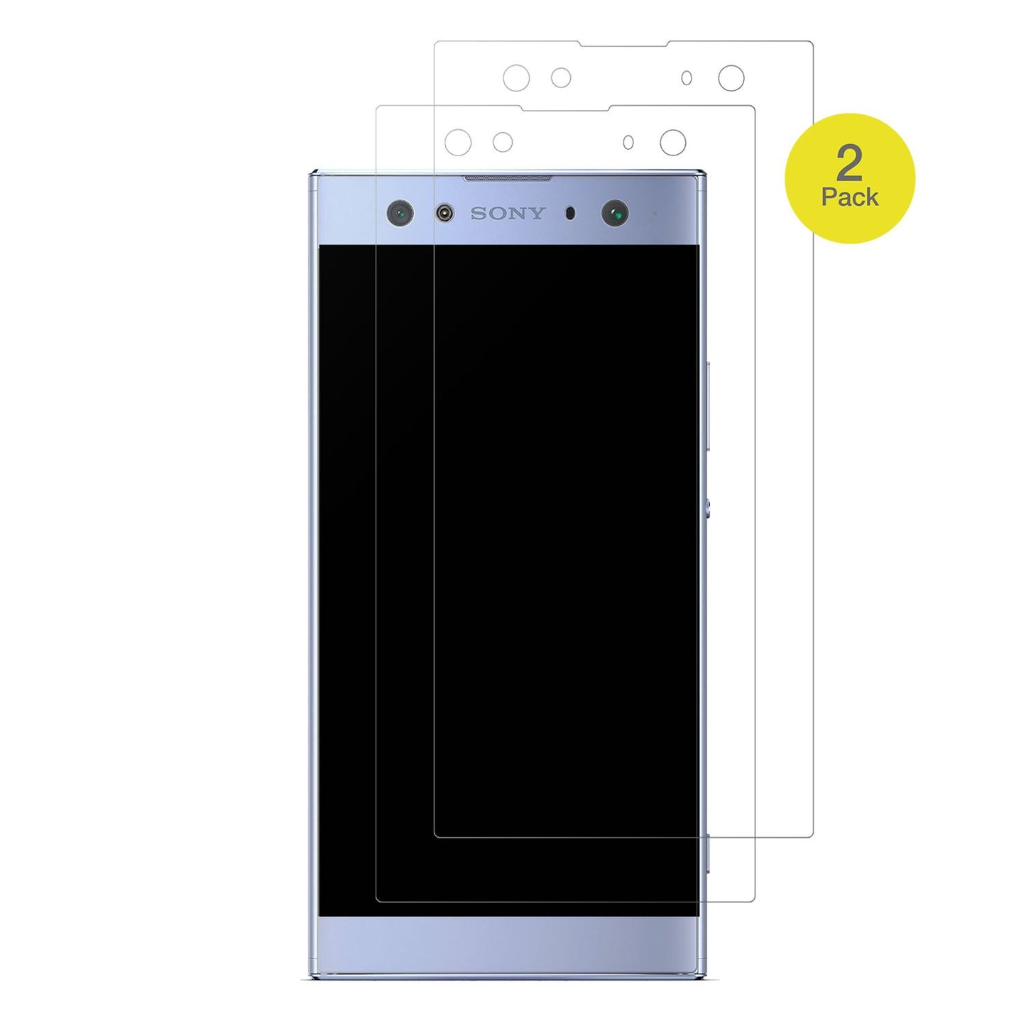 SonyXperia XA2 Ultra mit aufgebrachter dipos Flex Schutzfolie, glasklare Darstellung ohne Einschränkungen