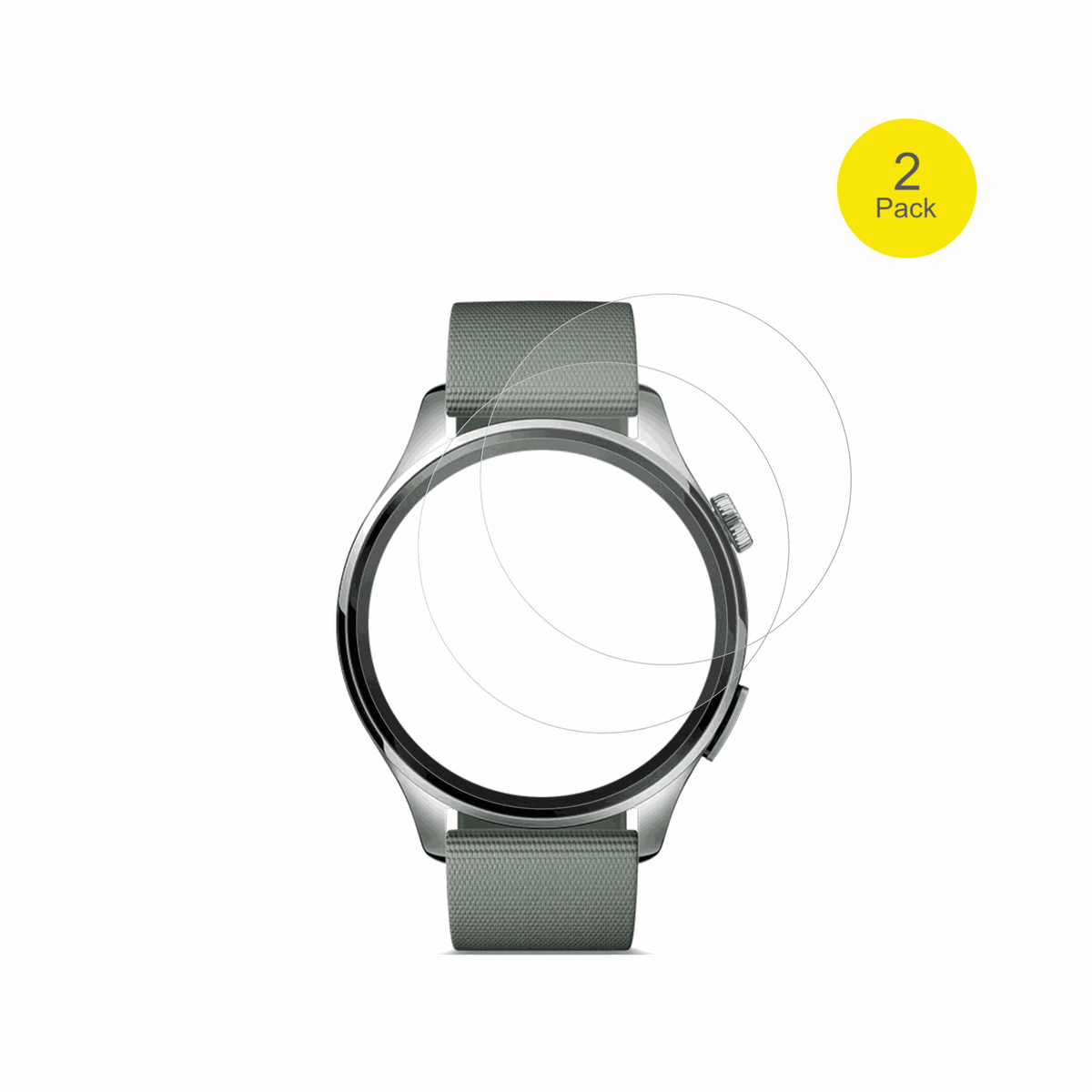 XiaomiWatch 5 mit aufgebrachter dipos Flex Schutzfolie, glasklare Darstellung ohne Einschr�nkungen