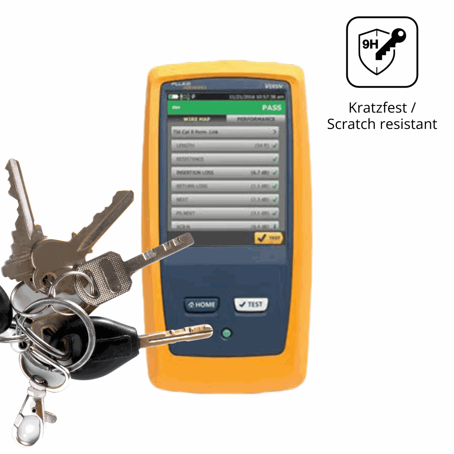 dipos Displayschutz für Fluke DSX8000, mattierte Oberfläche, robuste Festigkeit und perfekte Passform