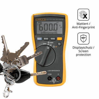 dipos Displayschutz f�r Fluke MultiMeter 113, mattierte Oberfl�che, Blickschutzfilter und perfekter Passform