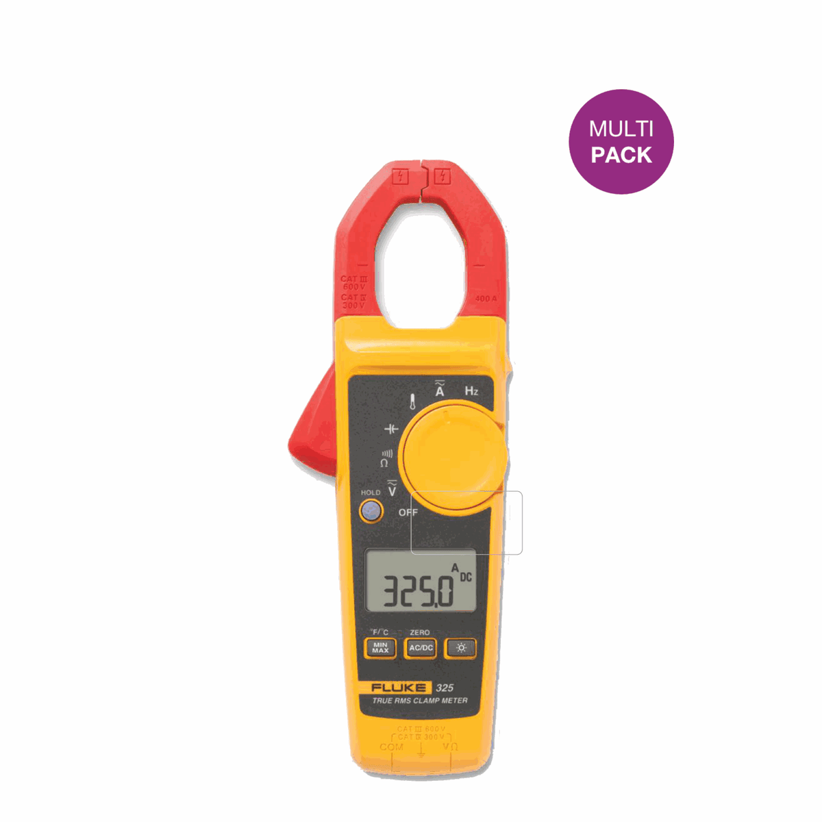 Fluke325 mit aufgebrachter dipos Displayschutzfolie, glasklare Darstellung ohne Einschränkungen