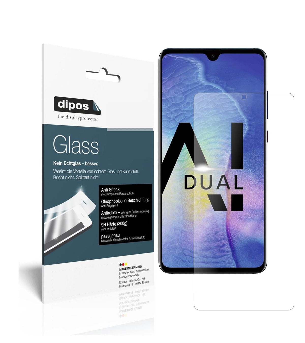1x 9H Schutzfolie matt für Huawei Mate 20 Panzerfolie