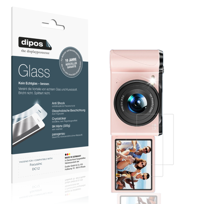 Klare Displayschutzfolie von dipos passend für Focusinc DC12, 9H kratzfest und blasenfrei montiert