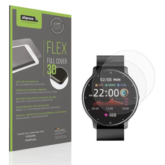 Matte Displayschutzfolie von dipos passend für FOGOIN VitalPulse, 100% Displayabdeckung und blasenfreie Montage