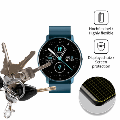 dipos Displayschutz für FOGOIN VitalPulse Watch, transparente Oberfläche, geringe Dicke und perfekte Passform