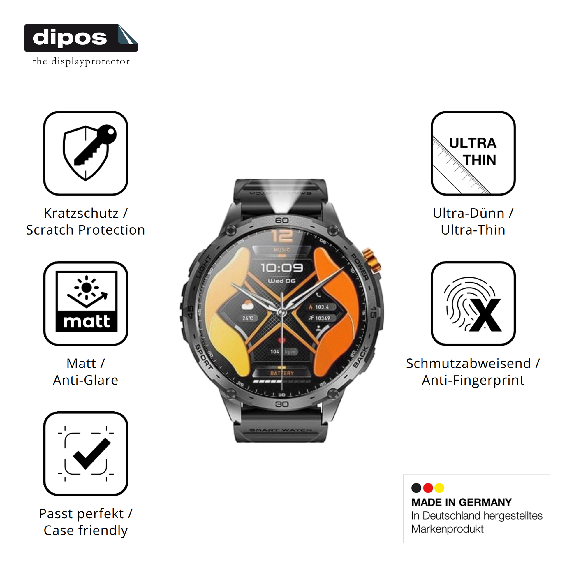 Displayschutz hergestellt in Deutschland, höchste Qualität made in Germany