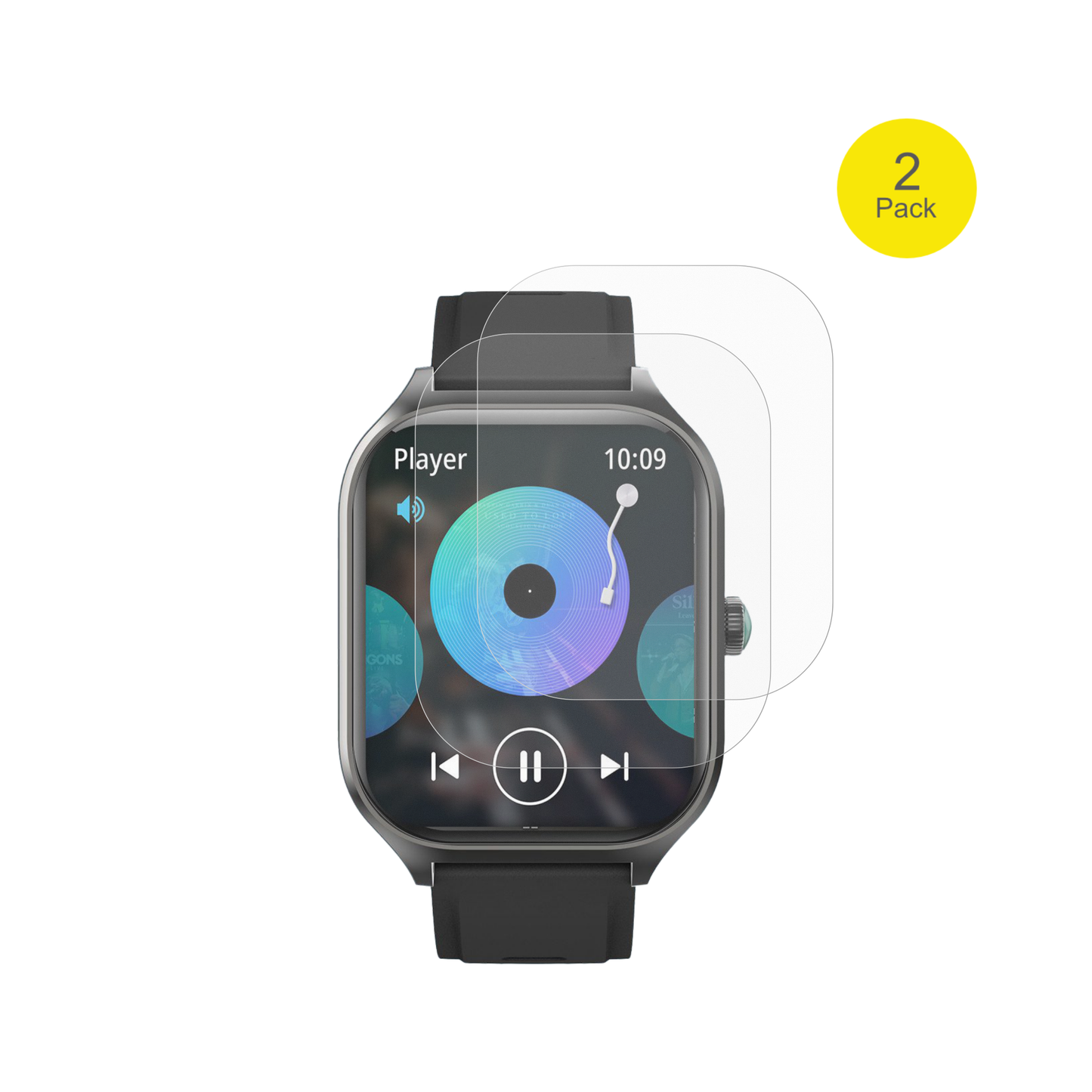 FORRLITESmartwatch 2.01 Zoll mit aufgebrachter dipos Flex Schutzfolie, glasklare Darstellung ohne Einschränkungen