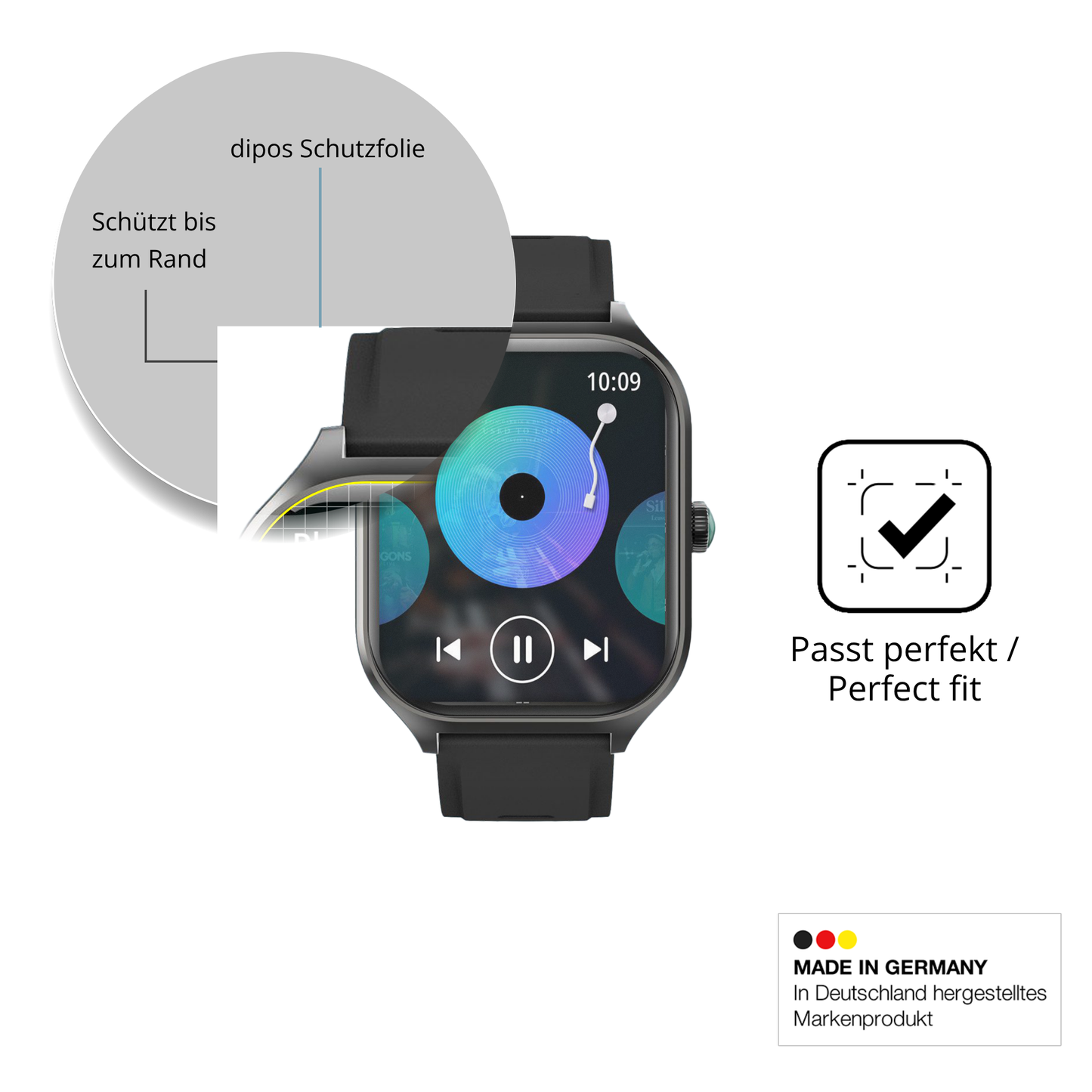 Besonders flexibler Displayschutz mit Anti-Shock-Schicht im Materialmix