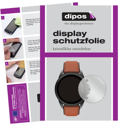Klare Displayschutzfolie von dipos passend für Fossil Gen 6 (44 mm) Smartwatch, präziser Zuschnitt und blasenfrei montiert
