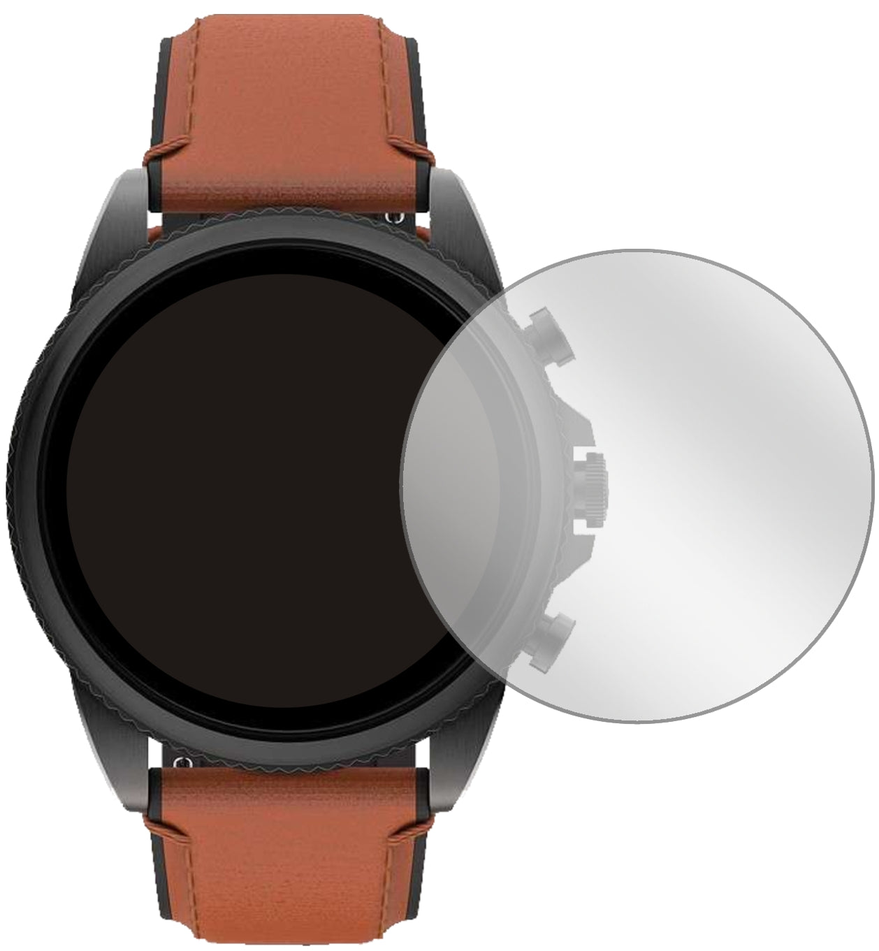 FossilGen 6 (44 mm) Smartwatch mit aufgebrachter dipos Displayschutzfolie, glasklare Darstellung ohne Einschränkungen