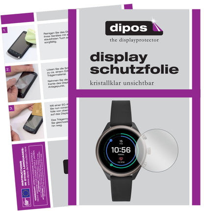 2x Schutzfolie klar für Fossil Sport Smartwatch Display-Schutzfolie