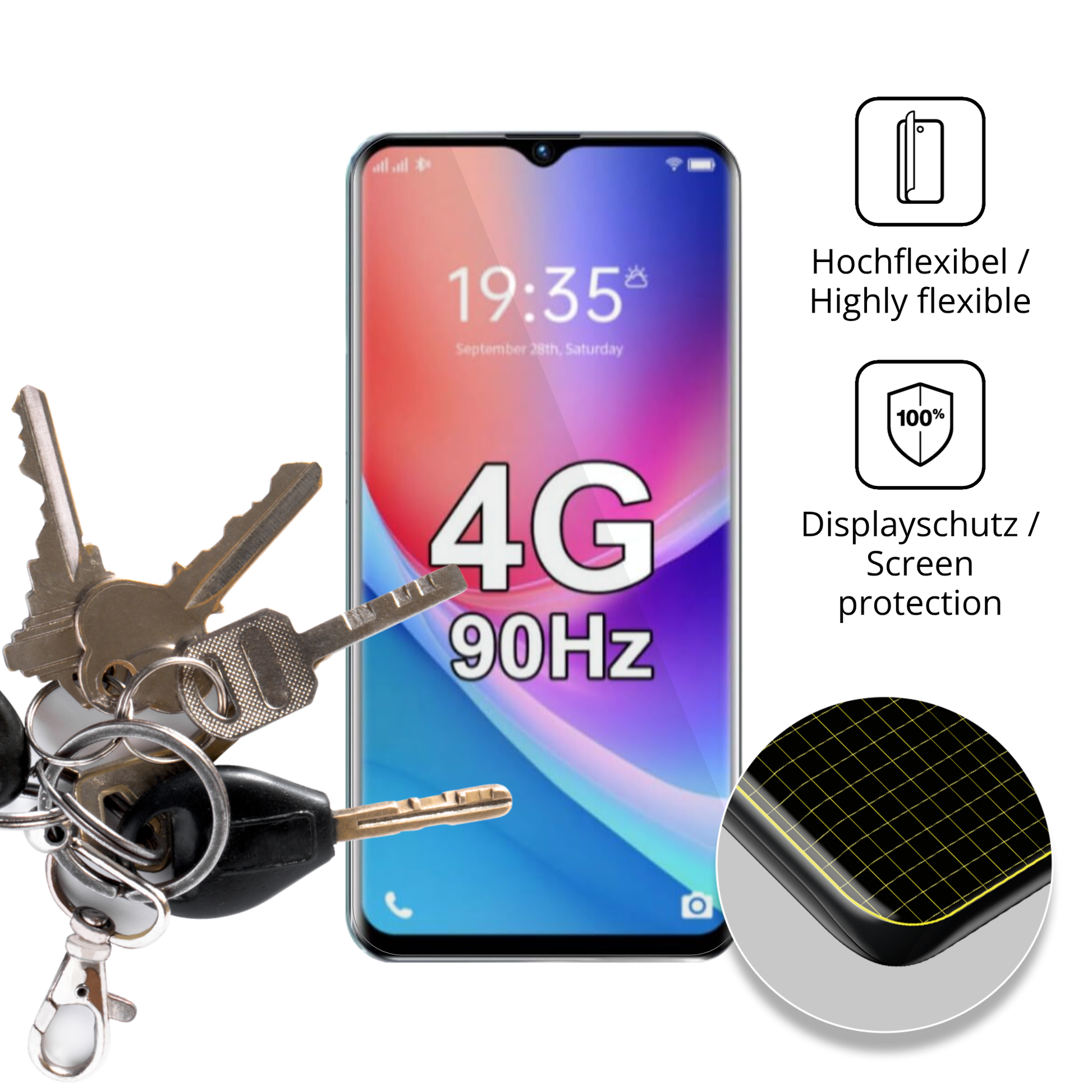 dipos Displayschutz für FOXIONO H88, transparente Oberfläche, geringe Dicke und perfekte Passform