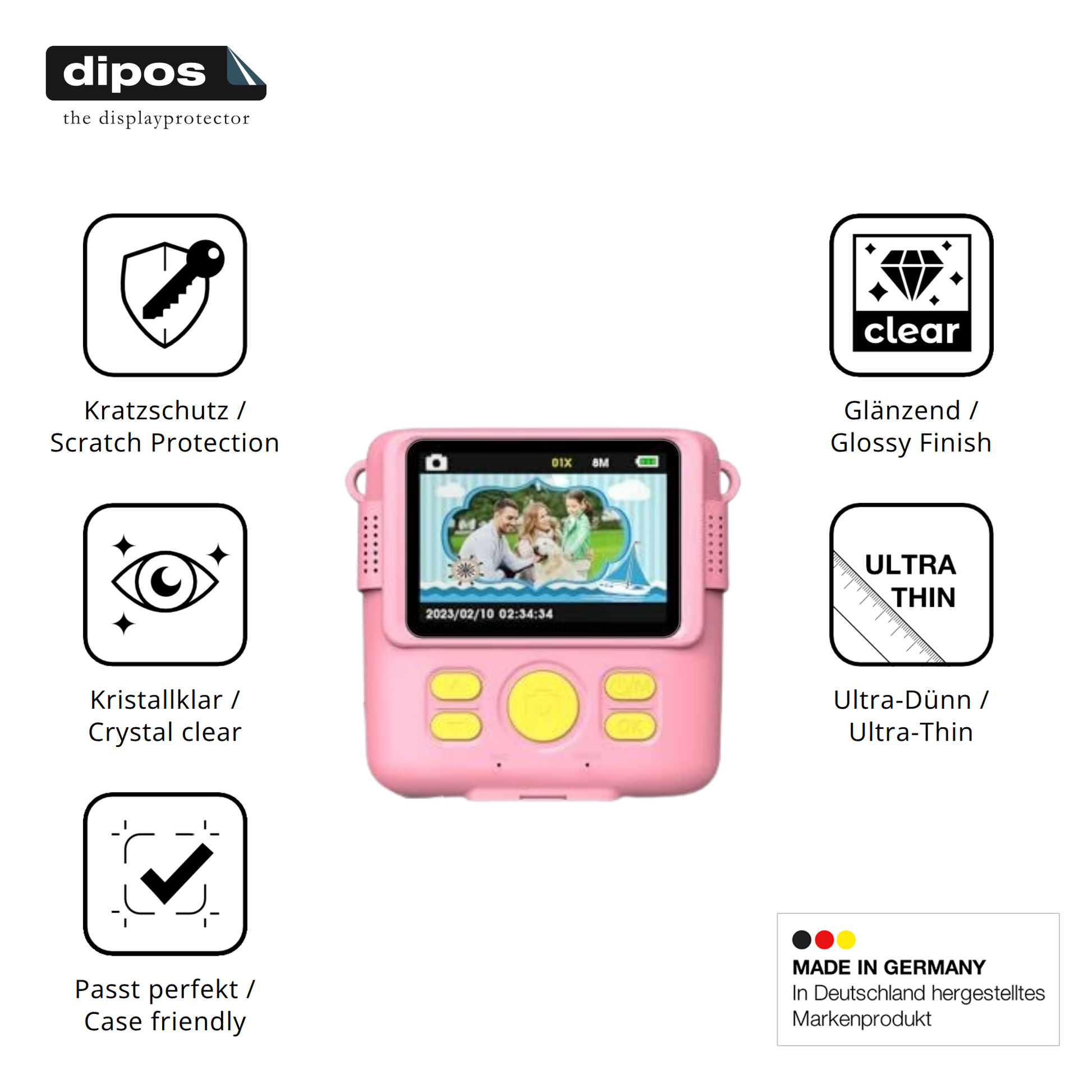 Displayschutz hergestellt in Deutschland, höchste Qualität made in Germany