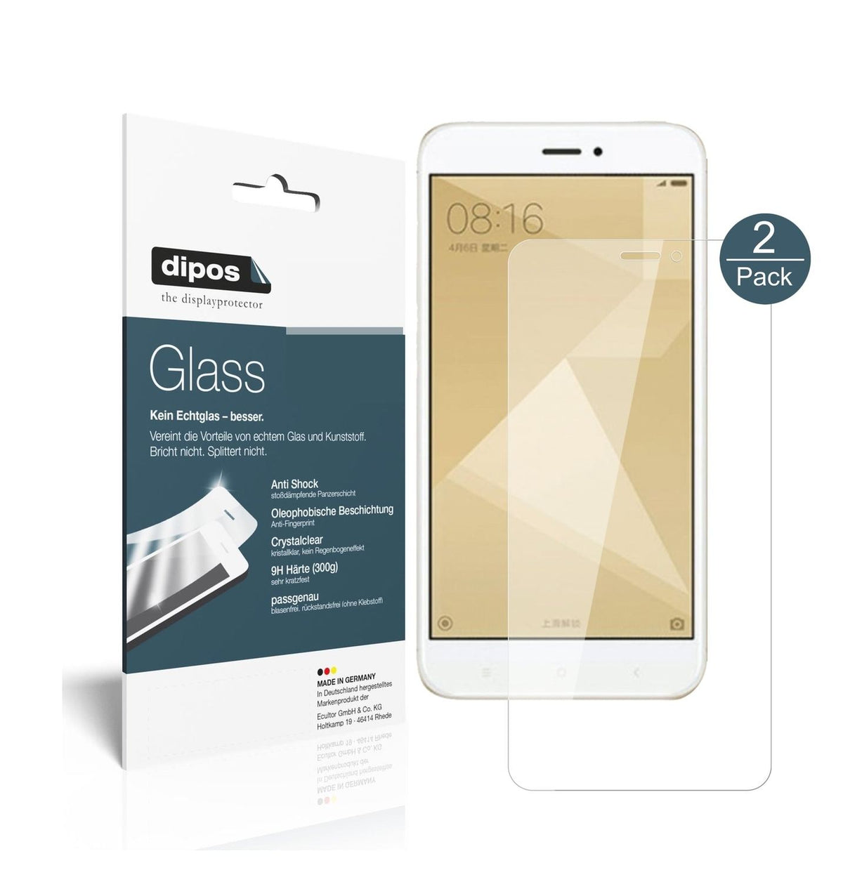 1x 9H Schutzfolie für Xiaomi Redmi 4X Panzerfolie
