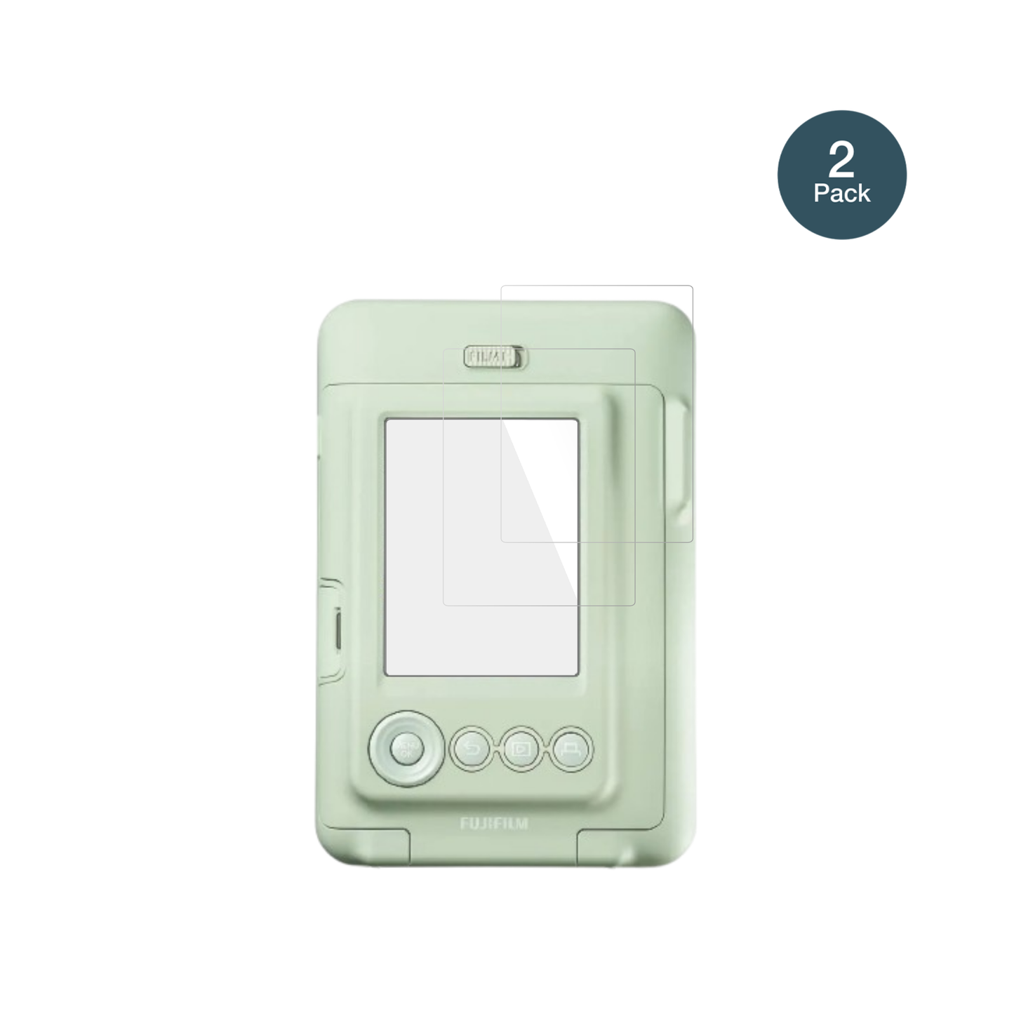 fujifilminstax mini liplay plus mit aufgebrachter dipos Flex Schutzfolie, glasklare Darstellung ohne Einschränkungen