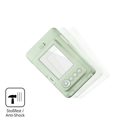 Schutz gegen Kratzer auf dem fujifilminstax mini liplay plus Glas durch Schlüssel, Stöße gegen die Tischkante oder Stürze