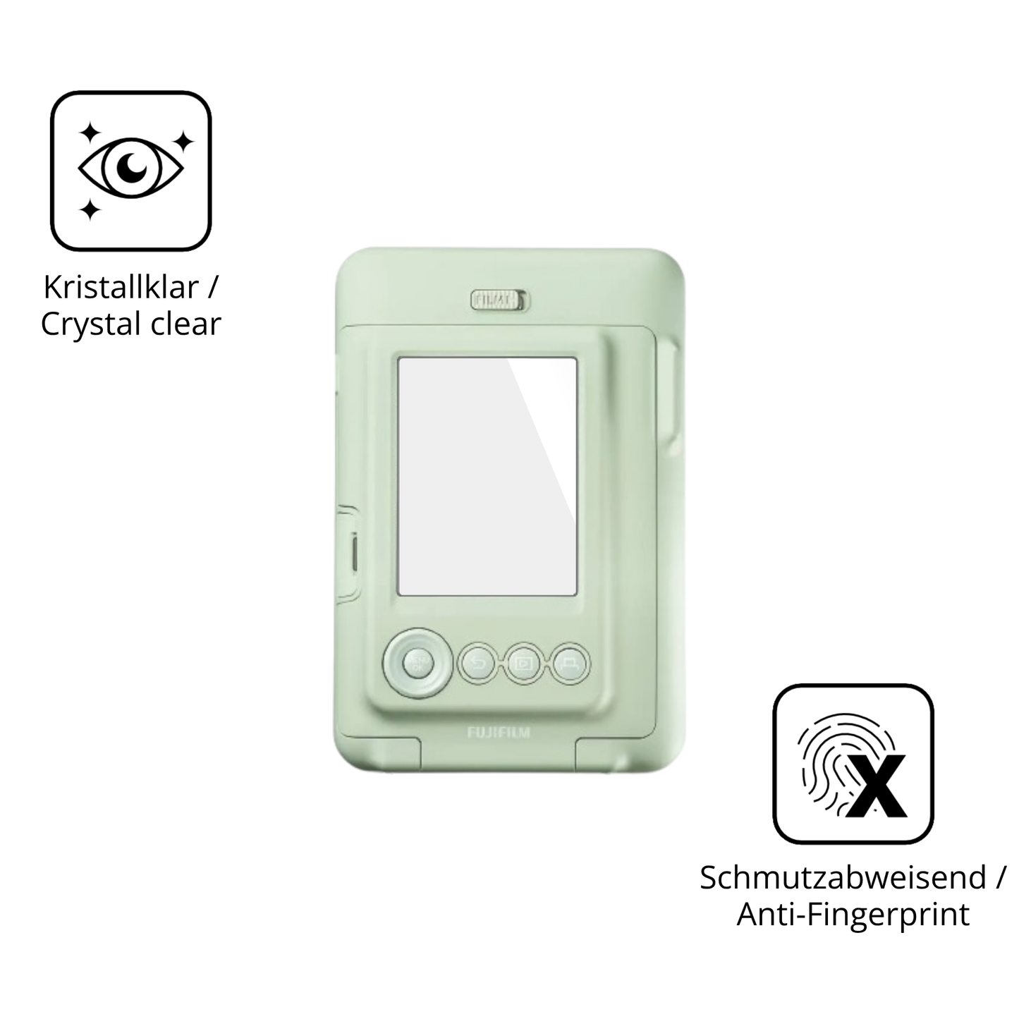 Flexible TPU-Folie passend zugeschnitten für fujifilminstax mini liplay plus, vollständige Abdeckung