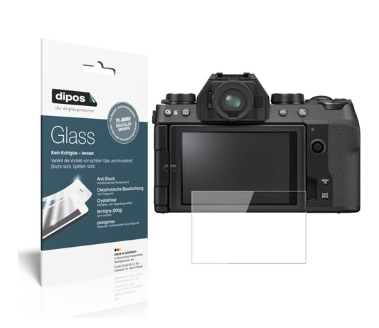 Klare Displayschutzfolie von dipos passend für Fujifilm X-S10, 9H kratzfest und blasenfrei montiert
