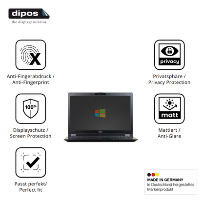 Privatsphäre-Schutz durch Sichtschutz-Folie passend zugeschnitten für Fujitsu LifeBook U7510