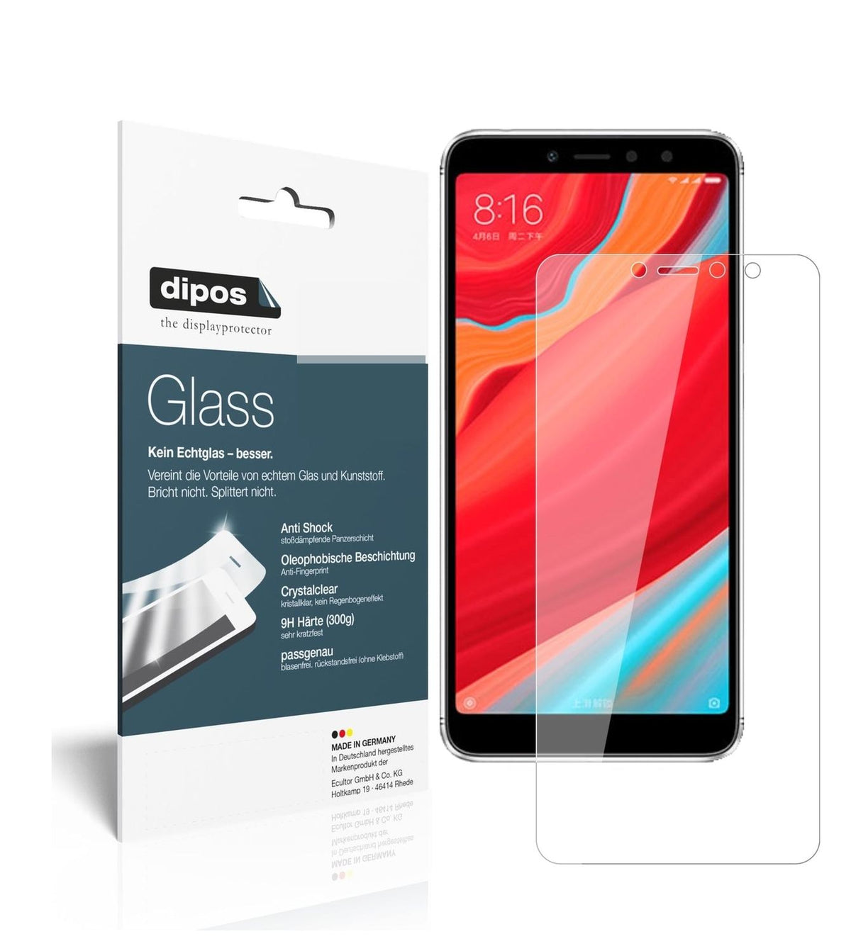 1x 9H Schutzfolie für Xiaomi Redmi S2 Panzerfolie
