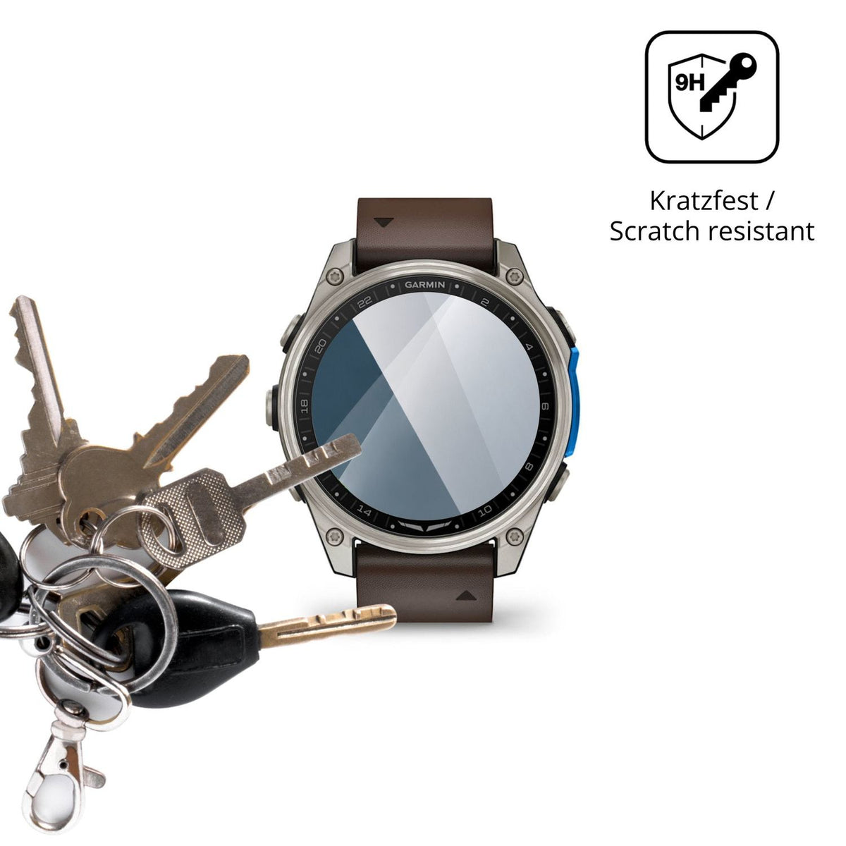 dipos Displayschutz für Garmin D2 Mach 2 47mm, transparente Oberfläche, perfekte Passform auch für die Rundungen