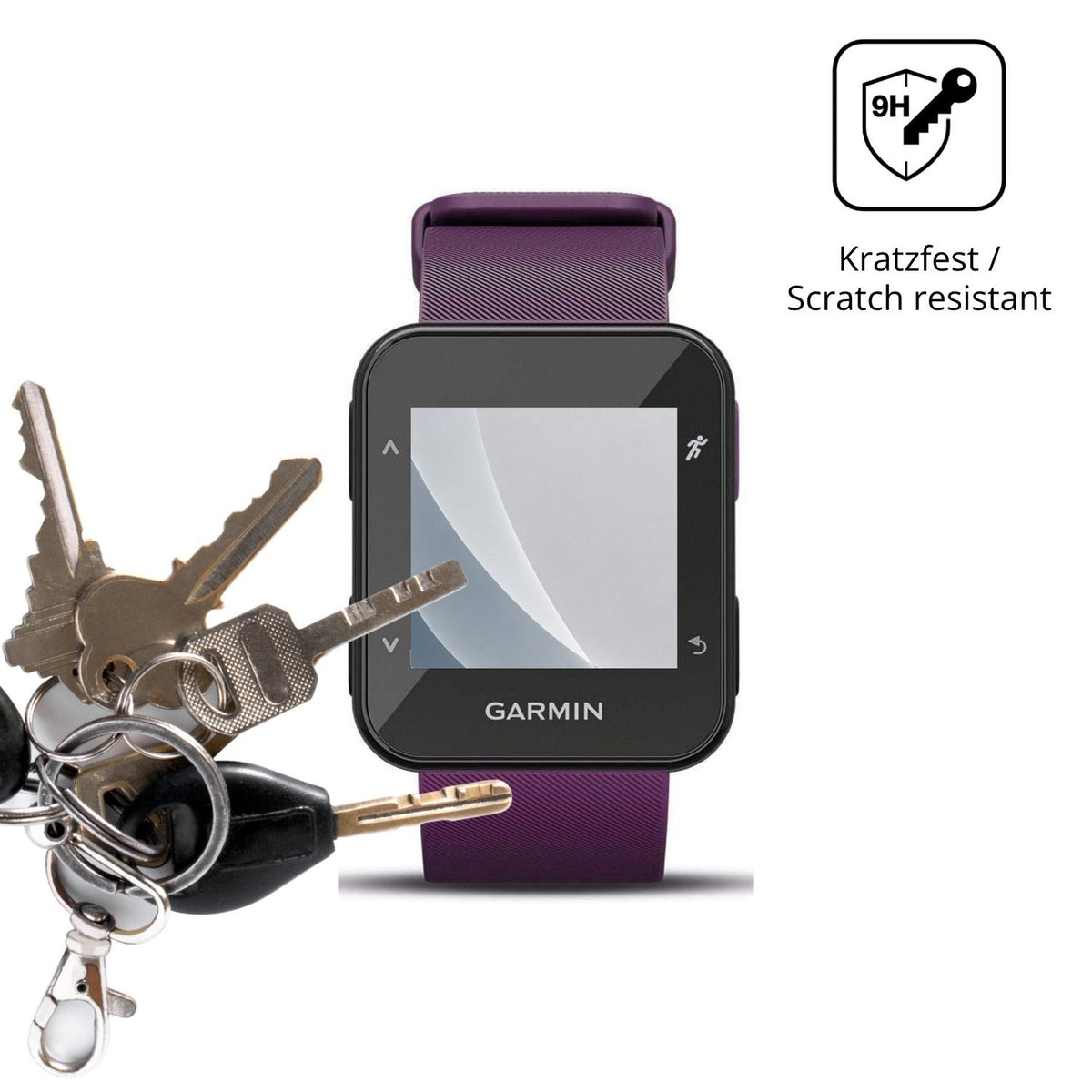 dipos Displayschutz für Garmin Forerunner 30, mattierte Oberfläche, robuste Festigkeit und perfekte Passform