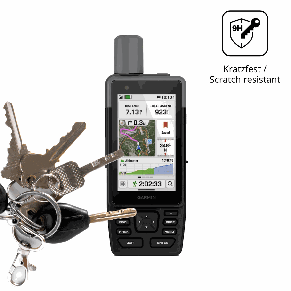 dipos Displayschutz für Garmin GPSMAP H1, transparente Oberfläche, perfekte Passform auch für die Rundungen