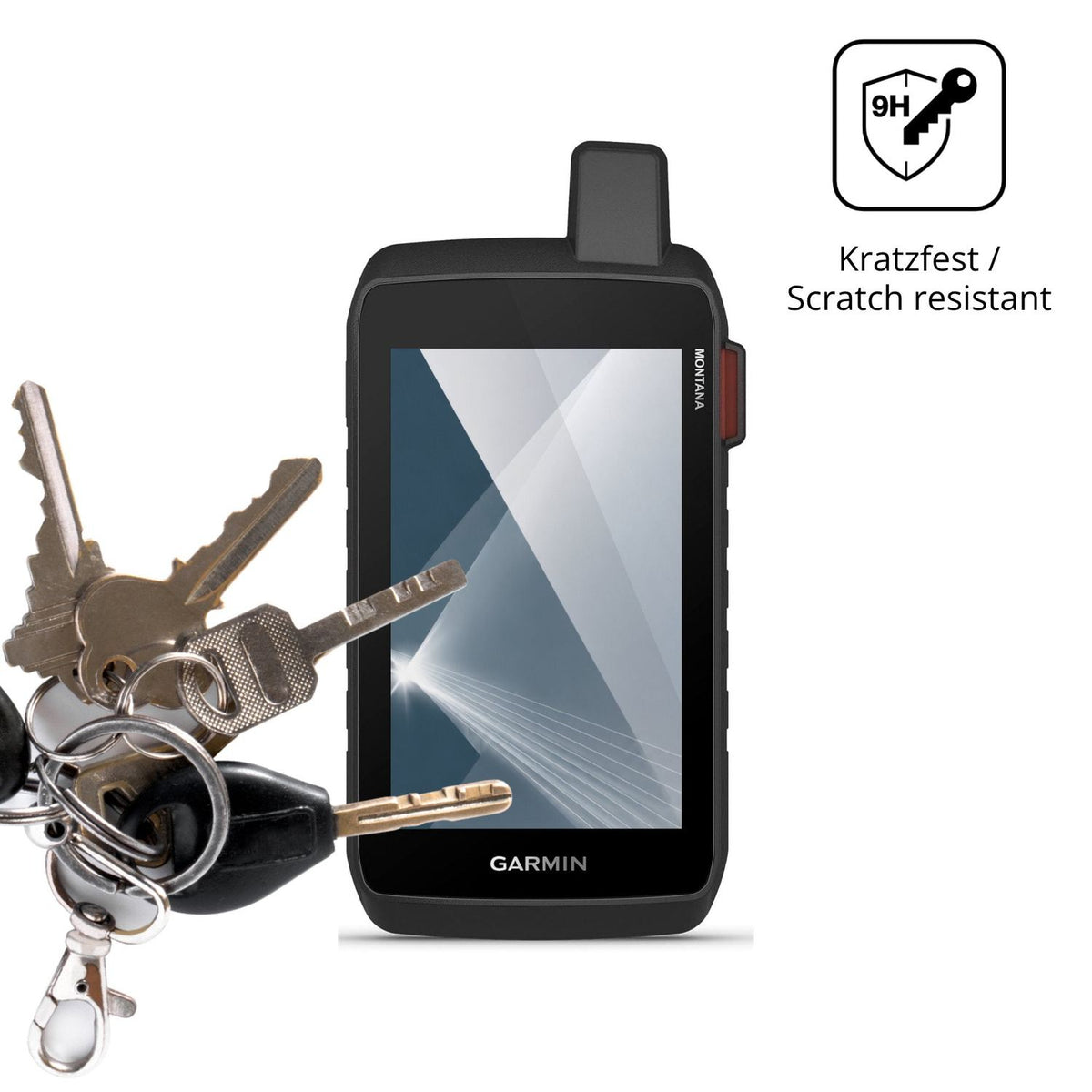 dipos Displayschutz für Garmin Montana 760i, transparente Oberfläche, perfekte Passform auch für die Rundungen