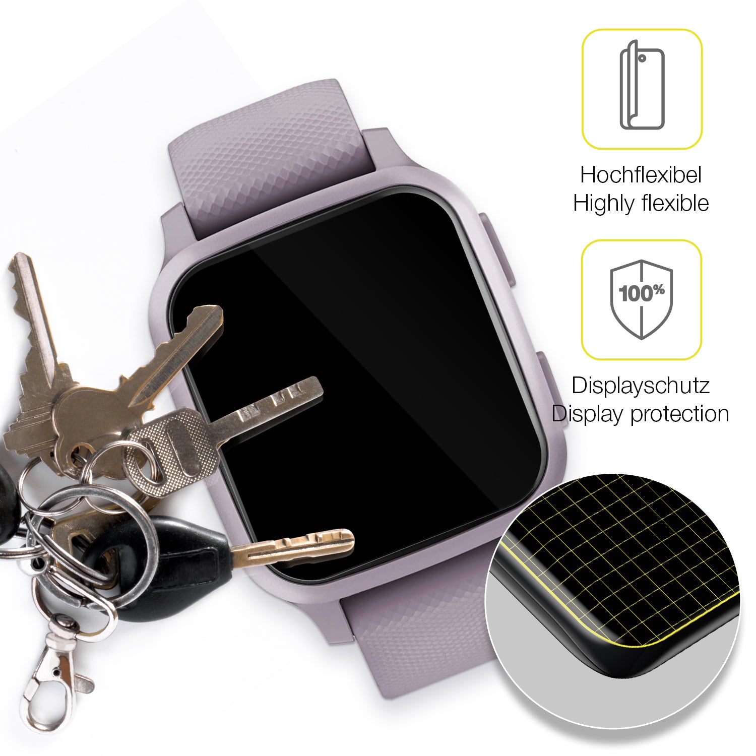 dipos Displayschutz für Garmin Venu Sq 2, transparente Oberfläche, geringe Dicke und perfekte Passform