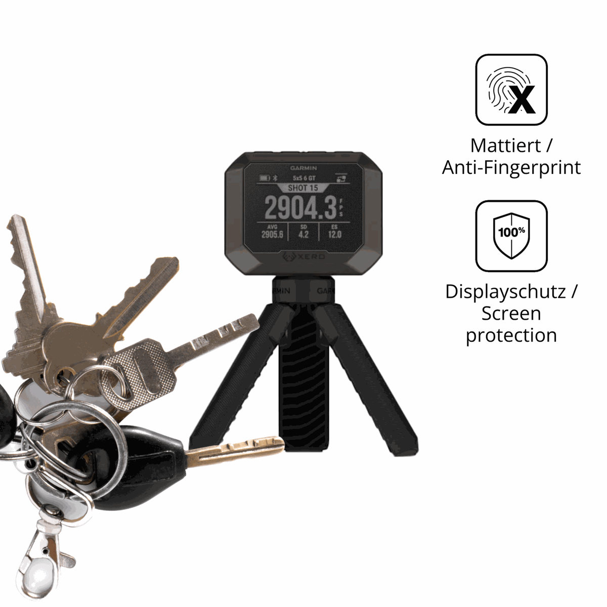 dipos Displayschutz für Garmin Xero C2, mattierte Oberfläche, Blickschutzfilter und perfekter Passform