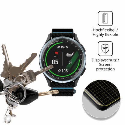 dipos Displayschutz für Garmin Approach J1, transparente Oberfläche, perfekte Passform auch für die Rundungen