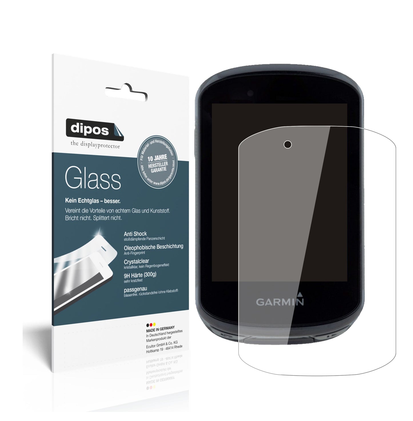 Klare Displayschutzfolie von dipos passend für Garmin Edge 830, 9H kratzfest und blasenfrei montiert
