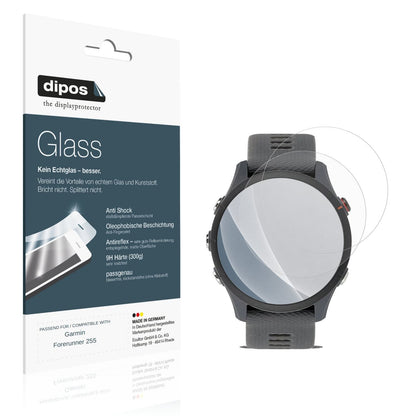 Matte Displayschutzfolie von dipos passend für Garmin Forerunner 255, 9H kratzfest und blasenfrei montiert