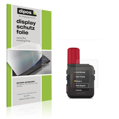 Matte Displayschutzfolie von dipos passend für Garmin inReach Mini 3 Plus, präziser Zuschnitt und blasenfrei montiert