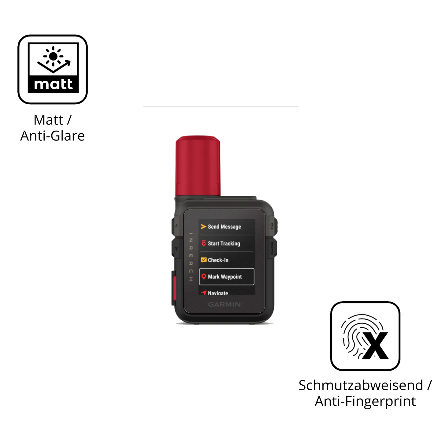 Dünne und entspiegelnde Folie passend zugeschnitten für Garmin inReach Mini 3 Plus