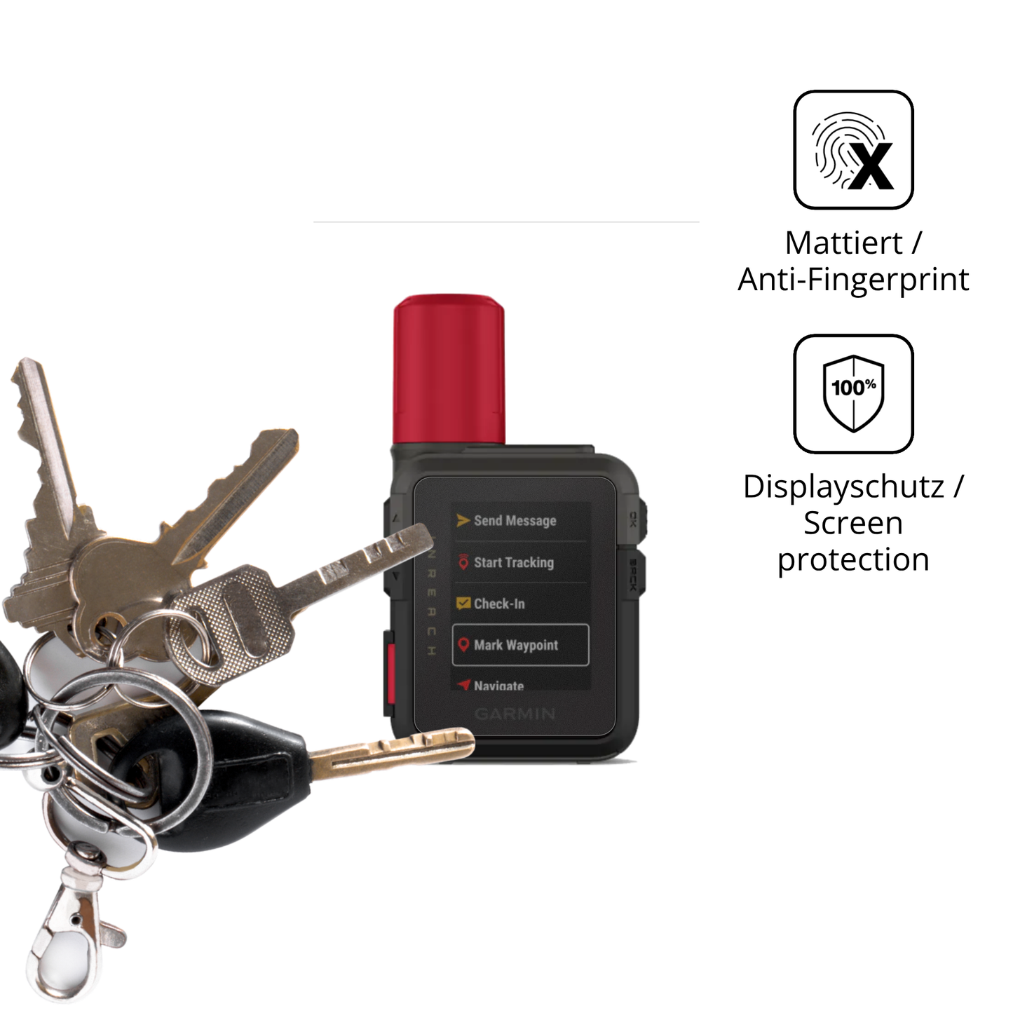 dipos Displayschutz für Garmin inReach Mini 3 Plus, mattierte Oberfläche, Blickschutzfilter und perfekter Passform