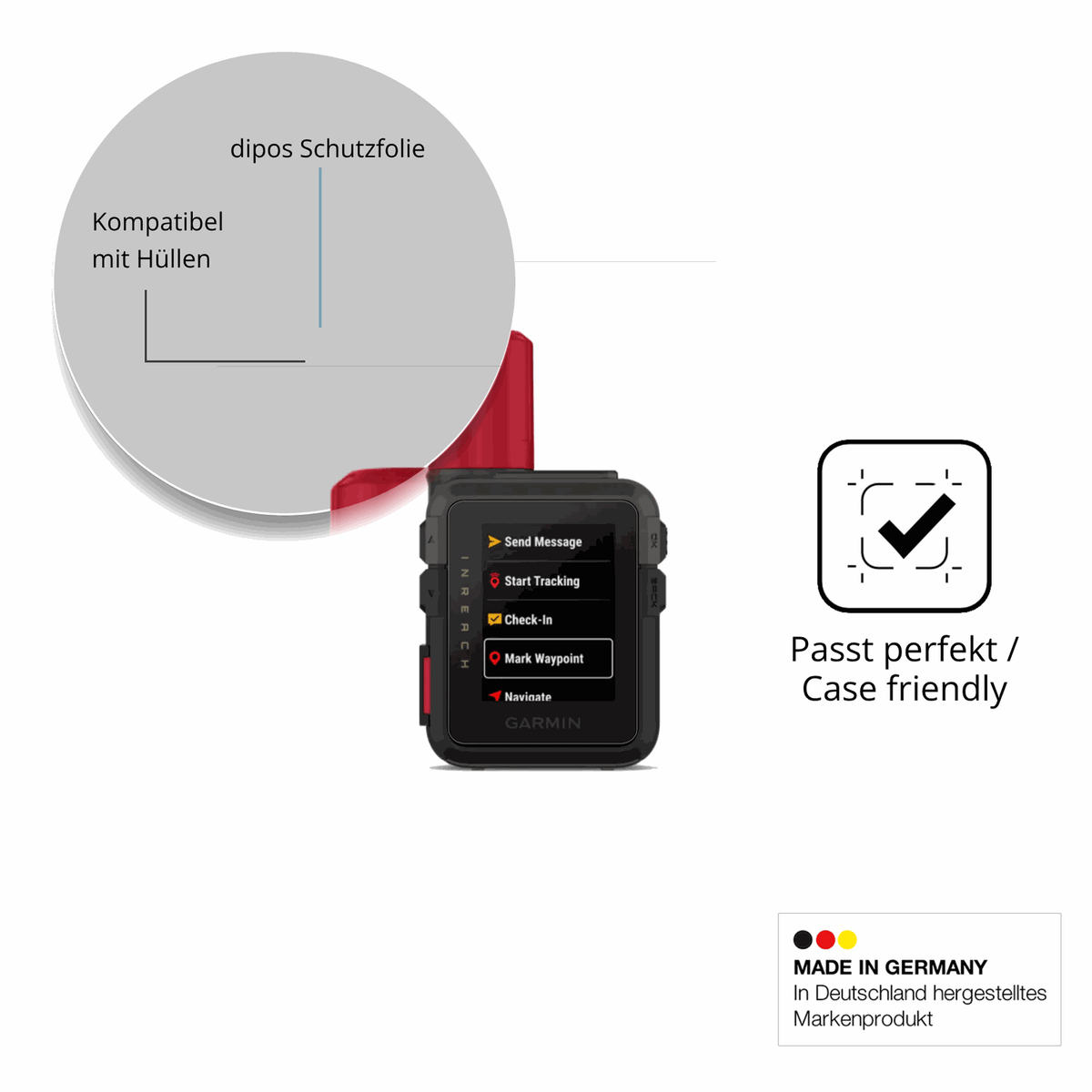 Schutzfolie mit optimaler Passform, zur Verwendung mit Hüllen geeignet
