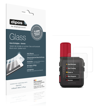 Matte Displayschutzfolie von dipos passend für Garmin inReach Mini 3 Plus, 9H kratzfest und blasenfrei montiert