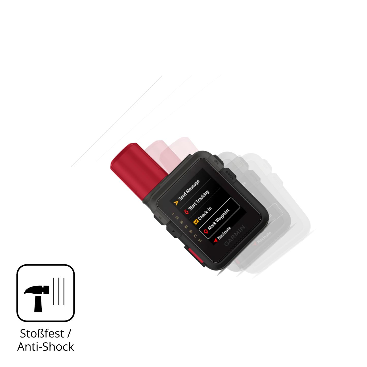 Schutz gegen Kratzer auf dem Garmin inReach Mini 3 Plus Glas durch Schlüssel, Stöße gegen die Tischkante oder Stürze