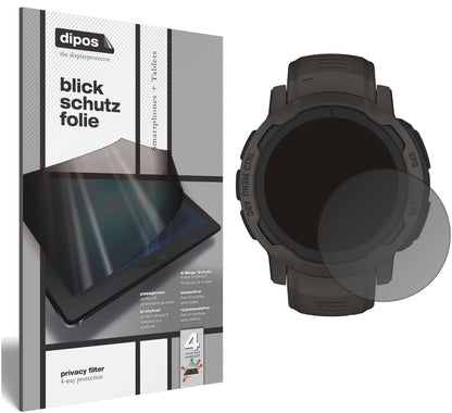 Blickschutzfolie von dipos passend für Garmin Instinct 2 (45mm), präziser Zuschnitt und blasenfrei montiert
