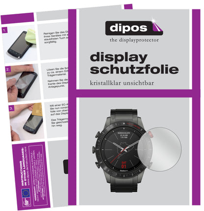 Klare Displayschutzfolie von dipos passend für Garmin MARQ Driver, präziser Zuschnitt und blasenfrei montiert