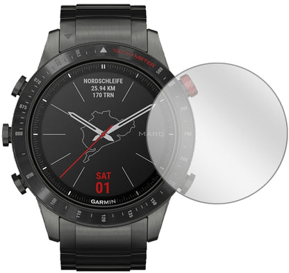 GarminMARQ Driver mit aufgebrachter dipos Displayschutzfolie, glasklare Darstellung ohne Einschränkungen