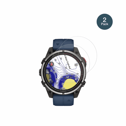 Garminquatix 8 Pro 47mm mit aufgebrachter dipos Panzerfolie, die lästige Fingerabdrücke minimiert