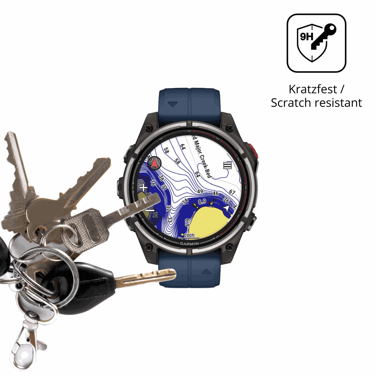 dipos Displayschutz für Garmin quatix 8 Pro 47mm, mattierte Oberfläche, robuste Festigkeit und perfekte Passform