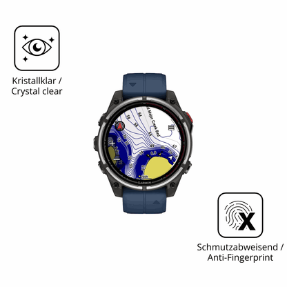 Flexible TPU-Folie passend zugeschnitten für Garmin quatix 8 Pro 47mm, vollständige Abdeckung