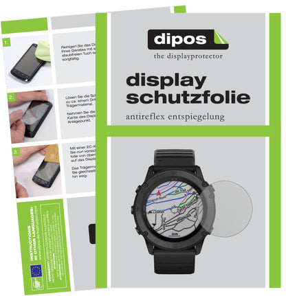 Matte Displayschutzfolie von dipos passend für Garmin tactix Delta, präziser Zuschnitt und blasenfrei montiert