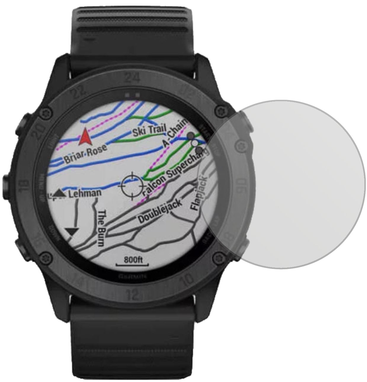Garmintactix Delta mit aufgebrachter dipos Displayschutzfolie, die lästige Fingerabdrücke minimiert