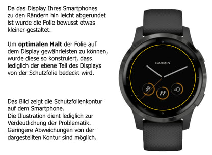 6x Schutzfolie matt für Garmin Vivoactive 4s (40mm) Display-Schutzfolie