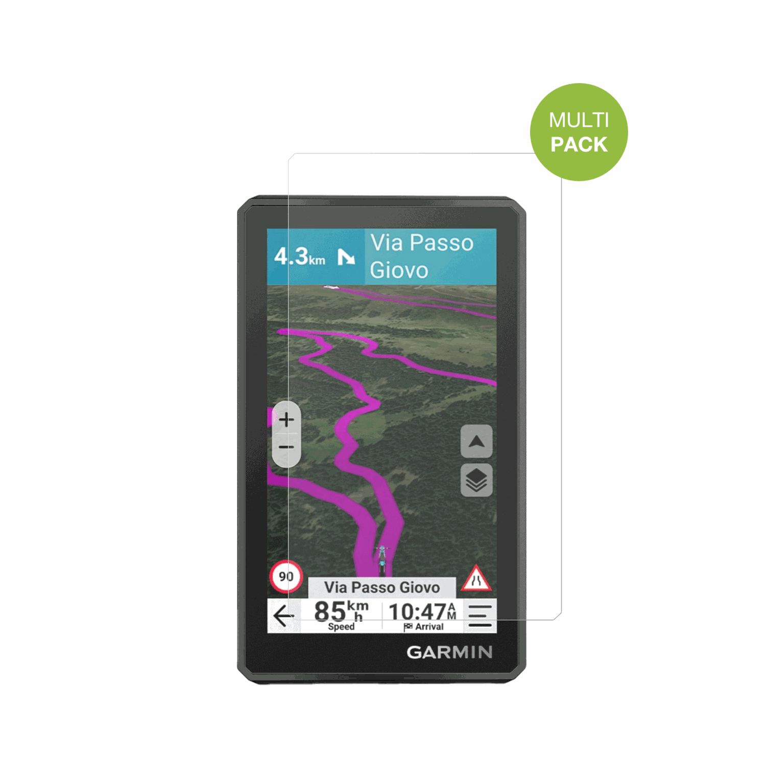 Garminzumo XT3 4.7 Zoll mit aufgebrachter dipos Displayschutzfolie, die lästige Fingerabdrücke minimiert