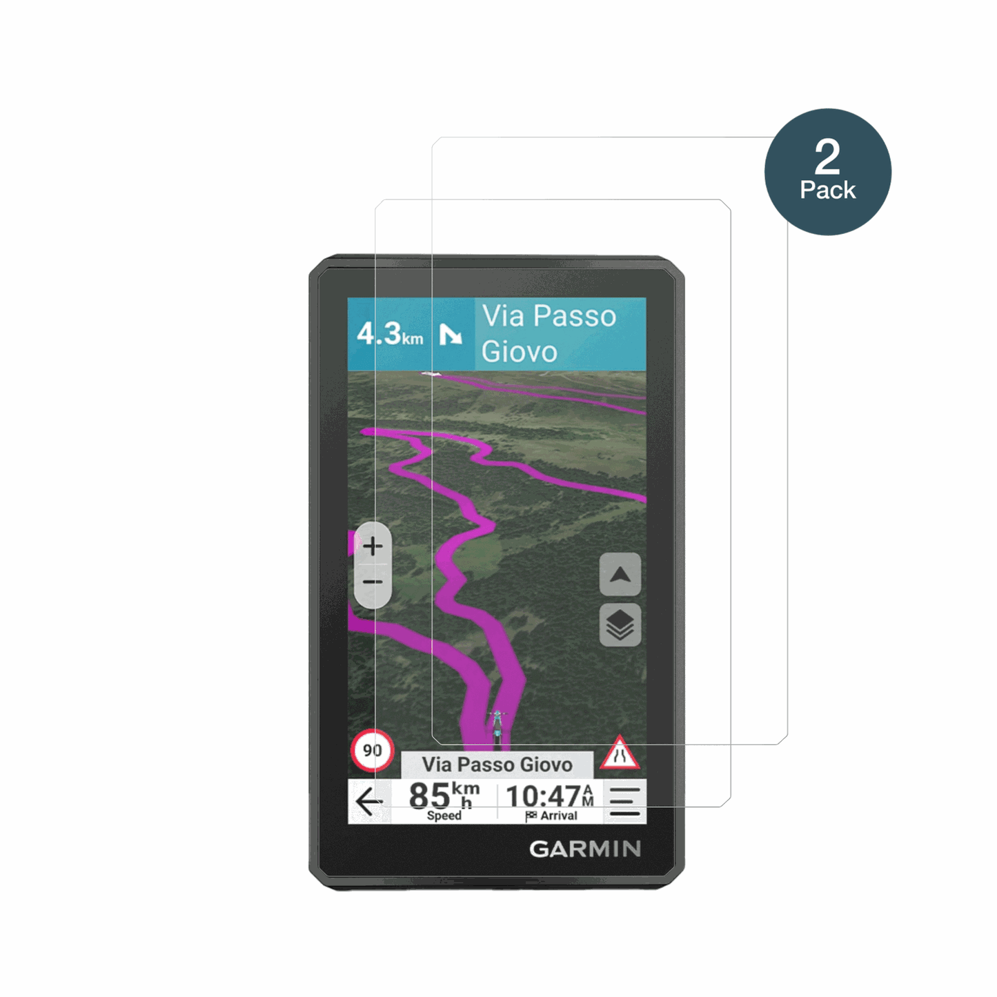 Garminzumo XT3 4.7 Zoll mit aufgebrachter dipos Panzerfolie, die lästige Fingerabdrücke minimiert